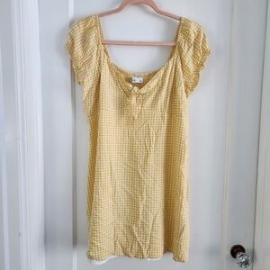 Yellow Gingham Mini Summer Dress From Hollister